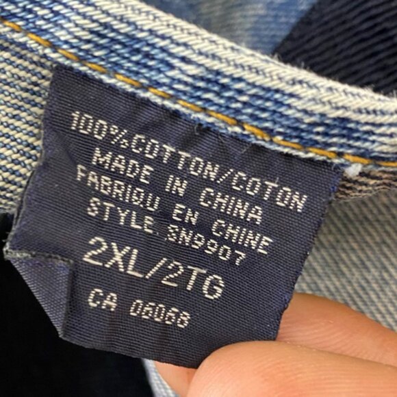 Vintage Toro Blue Distressed Denim Cropped Overalls 2XL - Picture 4 of 16